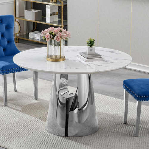 Round marble dining table - dining, for